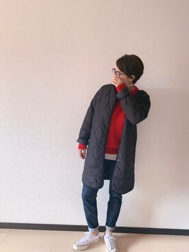「キルティングコート」｜u-tanさん（レディース・168cm）の冬コーディネート