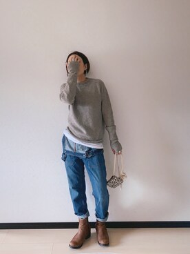 「UGG」｜「アイテム（サロペット/オーバーオール）」を使った、u-tanさん（レディース・168cm）の秋コーディネート