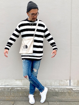 「CONVERSE（コンバース）のCONVERSE (コンバース）　JACK PURCELL　ジャックパーセル　（スニーカー）」を使った、O.takahiro👖さん（メンズ・181cm）の秋コーディネート