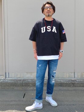 O.takahiro👖さん（メンズ・181cm）の春コーディネート