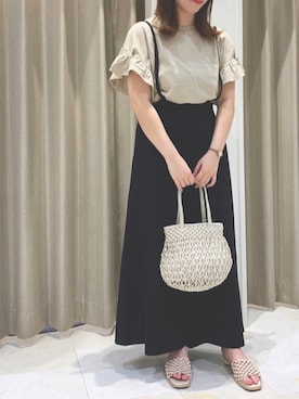 「Te chichi TERRASSE（テチチテラス）のアイテム（オールインワン・サロペット）」を使った、ℳℋ𝒦さん（レディース・158cm）の夏コーディネート