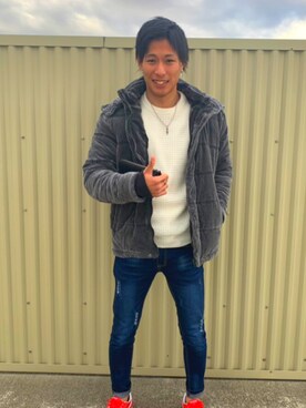 「Right-on（ライトオン）のアイテム（デニムジャケット）」を使った、Kento Suzukiさん（メンズ・174cm）の冬コーディネート