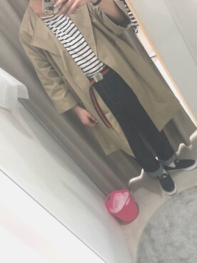 「NICE CLAUP（ナイスクラップ）のアイテム（ノーカラージャケット）」を使った、mayaさん（レディース・168cm）の春コーディネート