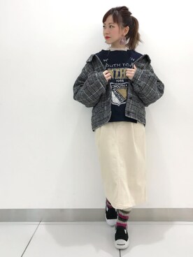 「w closet（ダブルクローゼット）のアイテム（その他アウター）」を使った、TOSHIBE KAYOKOさん（レディース・158cm）の冬コーディネート