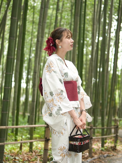 1人で着られる浴衣5点セット 和歌山染工日本染め（ゆかた・しわへこ帯