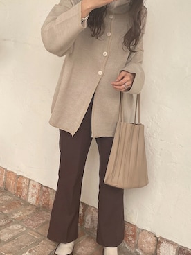 「カヌレバッグ」｜「アイテム（パンツ）」を使った、𝚁𝚞𝚒 𝚈𝚊𝚜𝚞𝚍𝚊さん（レディース・160cm）の冬コーディネート