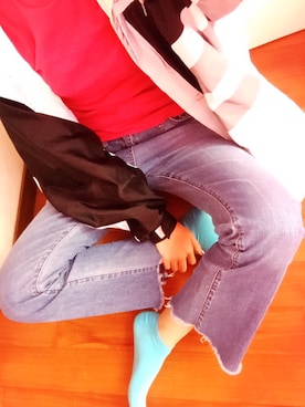 「UNIF（ユニフ）のアイテム（パンツ）」を使った、なのひーさん（レディース・158cm）の春コーディネート