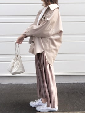 「ベロアスカート」｜「アイテム（ブルゾン）」を使った、no＊さん（レディース・160cm）の冬コーディネート