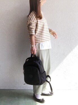 「LEPSIM（レプシィム）の2P ウッドバングル　837799（バングル/リストバンド）」を使った、no＊さん（レディース・160cm）の春コーディネート