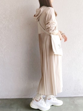 「LEPSIM（レプシィム）の2P ウッドバングル　837799（バングル/リストバンド）」を使った、no＊さん（レディース・160cm）の春コーディネート