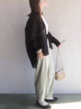 「LEPSIM（レプシィム）の2P ウッドバングル　837799（バングル/リストバンド）」を使った、no＊さん（レディース・160cm）の春コーディネート