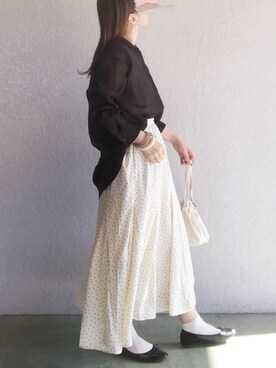 「LEPSIM（レプシィム）の2P ウッドバングル　837799（バングル/リストバンド）」を使った、no＊さん（レディース・160cm）の春コーディネート