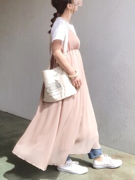 「ノースフェイス」｜no＊さん（レディース・160cm）の春コーディネート