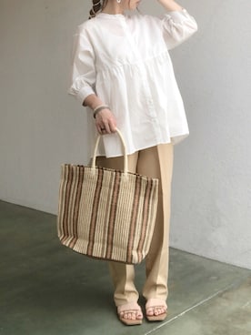 「reca（レカ）のアイテム（かごバッグ）」を使った、no＊さん（レディース・160cm）の夏コーディネート