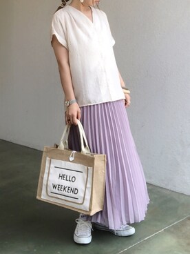 「アーバンリサーチ」｜「アイテム（アナログ腕時計）」を使った、no＊さん（レディース・160cm）の夏コーディネート