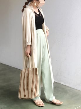 「reca（レカ）のアイテム（かごバッグ）」を使った、no＊さん（レディース・160cm）の夏コーディネート