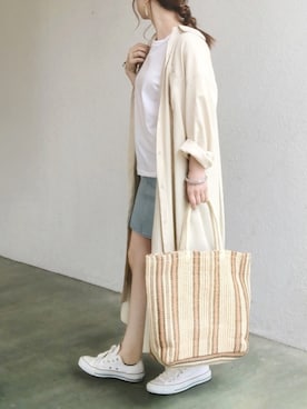 「reca（レカ）のアイテム（かごバッグ）」を使った、no＊さん（レディース・160cm）の夏コーディネート