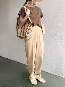 「reca（レカ）のアイテム（かごバッグ）」を使った、no＊さん（レディース・160cm）の夏コーディネート