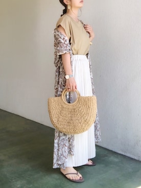 「アーバンリサーチ」｜「アイテム（アナログ腕時計）」を使った、no＊さん（レディース・160cm）の夏コーディネート