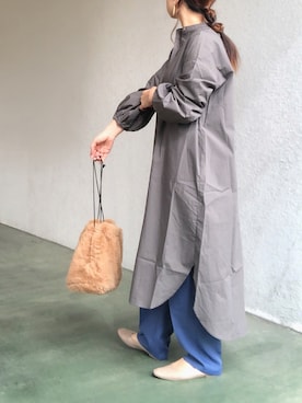 「アーバンリサーチ」｜「アイテム（シャツワンピース）」を使った、no＊さん（レディース・160cm）の秋コーディネート