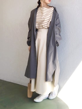 「レザースカート」｜「アイテム（シャツワンピース）」を使った、no＊さん（レディース・160cm）の秋コーディネート