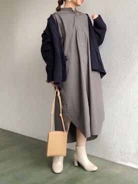 「アーバンリサーチ」｜「アイテム（シャツワンピース）」を使った、no＊さん（レディース・160cm）の秋コーディネート