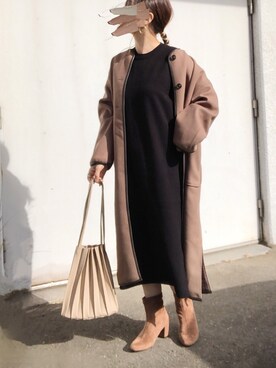 「プリーツバッグ」｜「アイテム（その他アウター）」を使った、no＊さん（レディース・160cm）の秋コーディネート