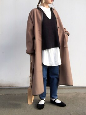 「Ambre Neige（アンブルネージュ）のバンドカラールーズチュニックシャツ／【WEB/EC限商品定商品】（シャツ/ブラウス）」を使った、no＊さん（レディース・160cm）の秋コーディネート