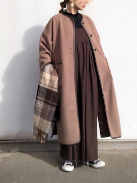「URBAN RESEARCH ROSSO」｜「アイテム（オールインワン・サロペット）」を使った、no＊さん（レディース・160cm）の冬コーディネート