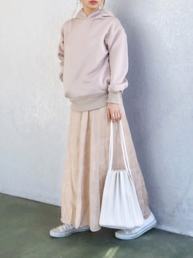 「URBAN RESEARCH Sonny Label（アーバンリサーチサニーレーベル）のポンチルーズパーカー2（Tシャツ/カットソー）」を使った、no＊さん（レディース・160cm）の冬コーディネート