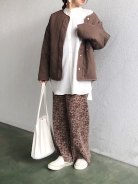「プリーツバッグ」｜「アイテム（スリッポン）」を使った、no＊さん（レディース・160cm）の冬コーディネート