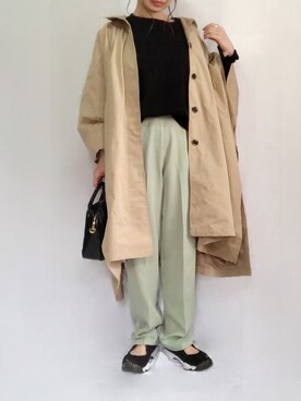 「ケープコート」｜「アイテム（トレンチコート）」を使った、no＊さん（レディース・160cm）の春コーディネート