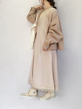 「ap retro（アプレトロ）のアイテム（ノーカラージャケット）」を使った、no＊さん（レディース・160cm）の春コーディネート