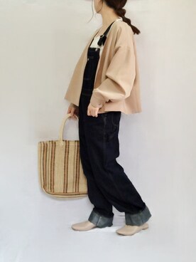 「reca（レカ）のアイテム（かごバッグ）」を使った、no＊さん（レディース・160cm）の春コーディネート