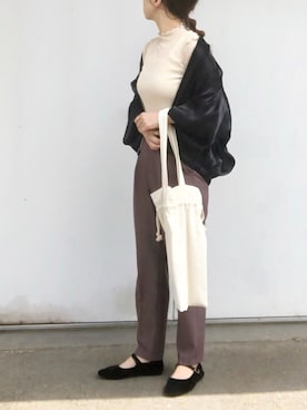 「センタープレスパンツ」｜「アイテム（ブルゾン）」を使った、no＊さん（レディース・160cm）の夏コーディネート