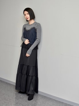 「Rouge vif（ルージュヴィフ）のアイテム（アクセサリー）」を使った、AMIさん（レディース・163cm）の秋コーディネート