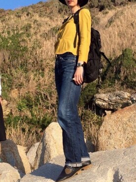 「Marc by Marc Jacobs（マークバイマークジェイコブス）のアイテム（アナログ腕時計）」を使った、nukumiさん（レディース・169cm）の秋コーディネート