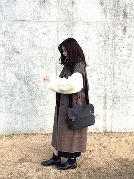 「BRADY」｜「アイテム（トレンチコート）」を使った、haruさん（レディース・160cm）の冬コーディネート