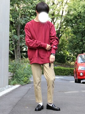 Champion レディース チャンピオン リバースウィーブ クルーネック スウェット 12オンスを使った人気ファッションコーディネート Wear