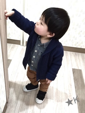 「1歳3ヶ月」｜「アイテム（その他アウター）」を使った、K.★さん（キッズ・70cm）の冬コーディネート
