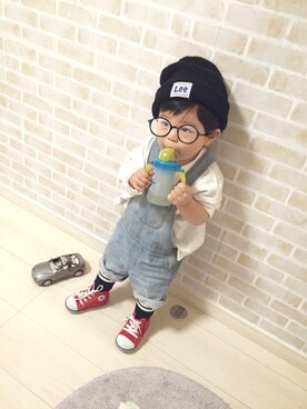 「1歳5ヶ月」｜「アイテム（サロペット/オーバーオール）」を使った、K.★さん（キッズ・70cm）の春コーディネート