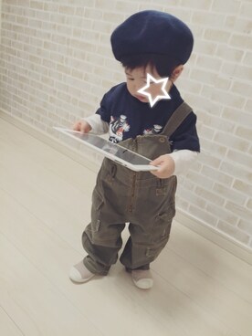 「1歳5ヶ月」｜「アイテム（サロペット/オーバーオール）」を使った、K.★さん（キッズ・70cm）の春コーディネート