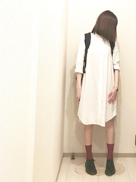 「Dr. Martens（ドクターマーチン）のDr.Martens (ドクターマーチン)/1461 3EYE GIBSON SHOES（その他シューズ）」を使った、umiさん（レディース・161cm）の夏コーディネート