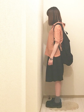 「Dr. Martens（ドクターマーチン）のDr.Martens (ドクターマーチン)/1461 3EYE GIBSON SHOES（その他シューズ）」を使った、umiさん（レディース・161cm）の夏コーディネート