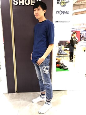 「TRAN泉（トラン）のアイテム」を使った、Lu Chan Hanさん（メンズ・184cm）の春コーディネート