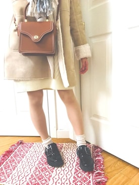 「Allamanda（アラマンダ）のアイテム（ジャケット/アウター）」を使った、nanaさん（レディース・155cm）の冬コーディネート