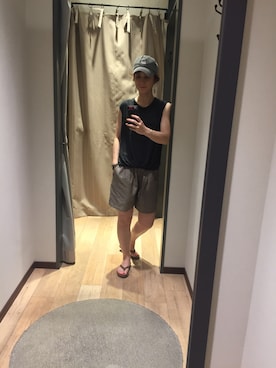 「COMOLI（コモリ）のアイテム」を使った、midoriさん（レディース・166cm）の夏コーディネート