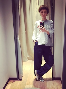 「YAECA（ヤエカ）のアイテム」を使った、midoriさん（レディース・166cm）の夏コーディネート