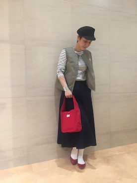 「DANTON（ダントン）のアイテム（バッグ）」を使った、midoriさん（レディース・166cm）の冬コーディネート