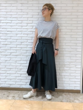 「DANTON（ダントン）のアイテム（バッグ）」を使った、midoriさん（レディース・166cm）の春コーディネート